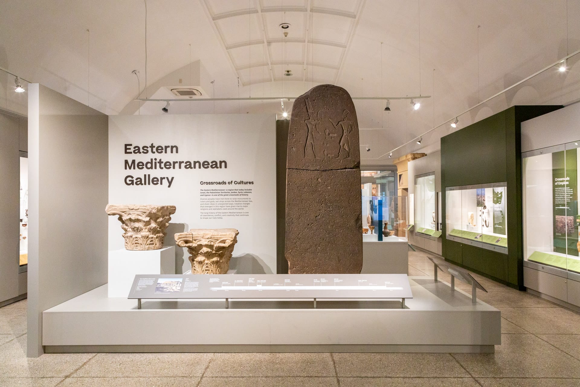 For more than 4,000 years, the Eastern Mediterranean has been a crossroads of cultural exchange between diverse peoples. The Penn Museum's Eastern Mediterranean Gallery tells the region's story through more than 400 artifacts from the Penn Museum’s own excavations, ranging from the Middle Bronze Age to the 1800s.