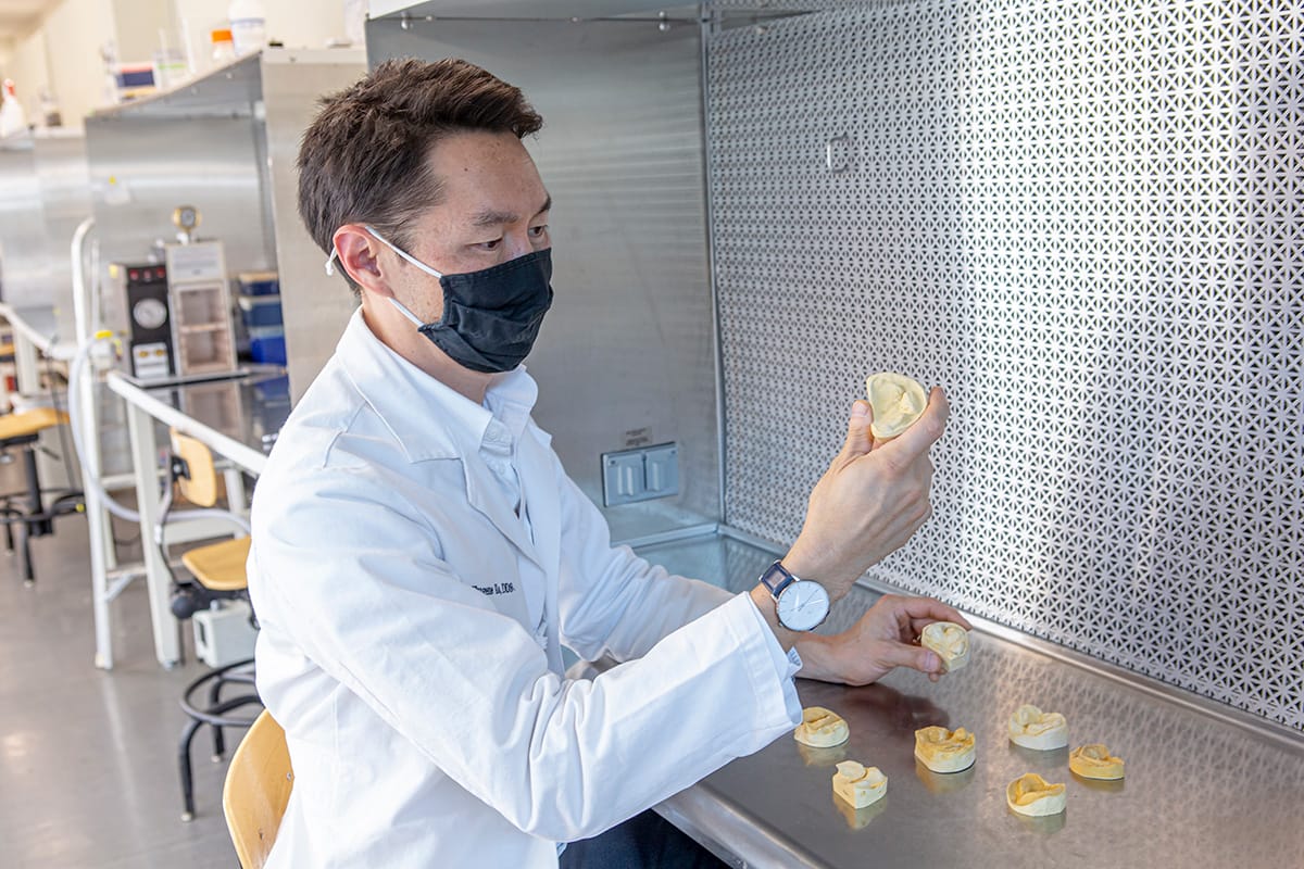 Dr. Koo with bottle molds