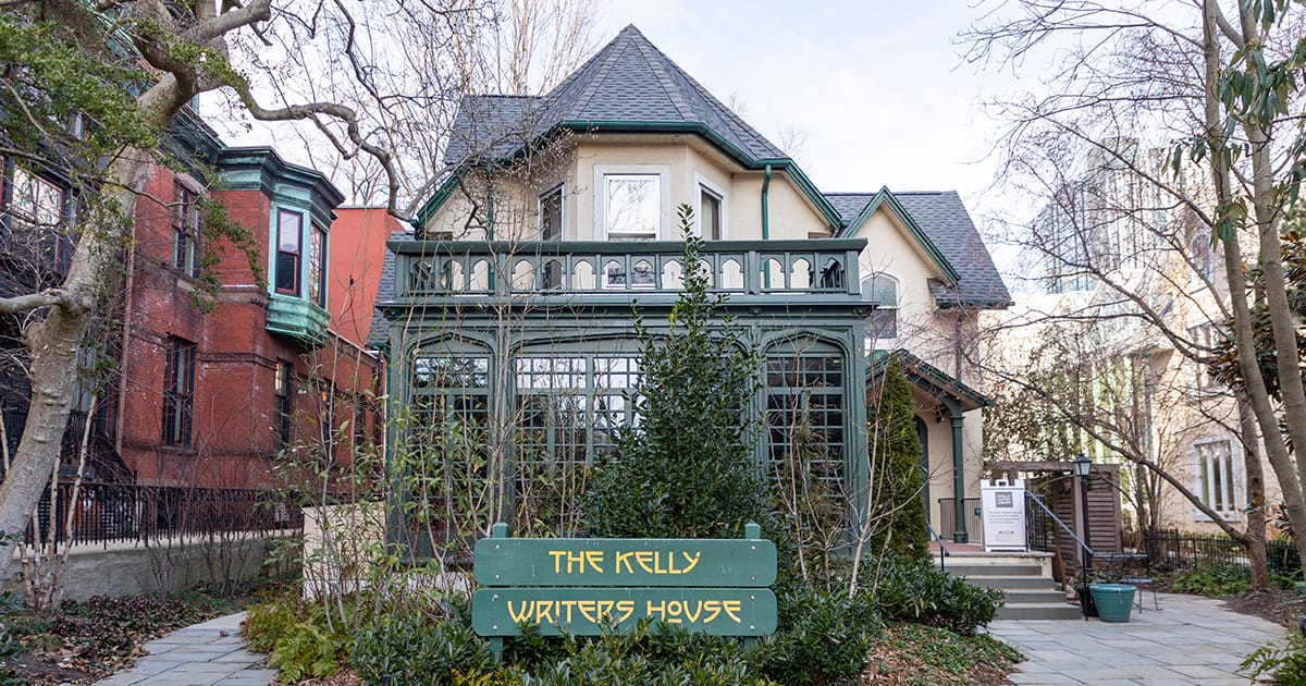 The Kelly Writers House, located on Locust Walk at the University of Pennsylvania, serves as a hub for literary activity for students and visiting writers.