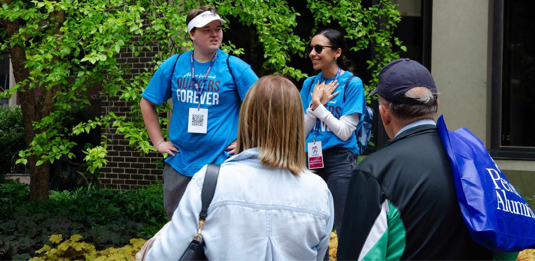 alumni on student-led tour
