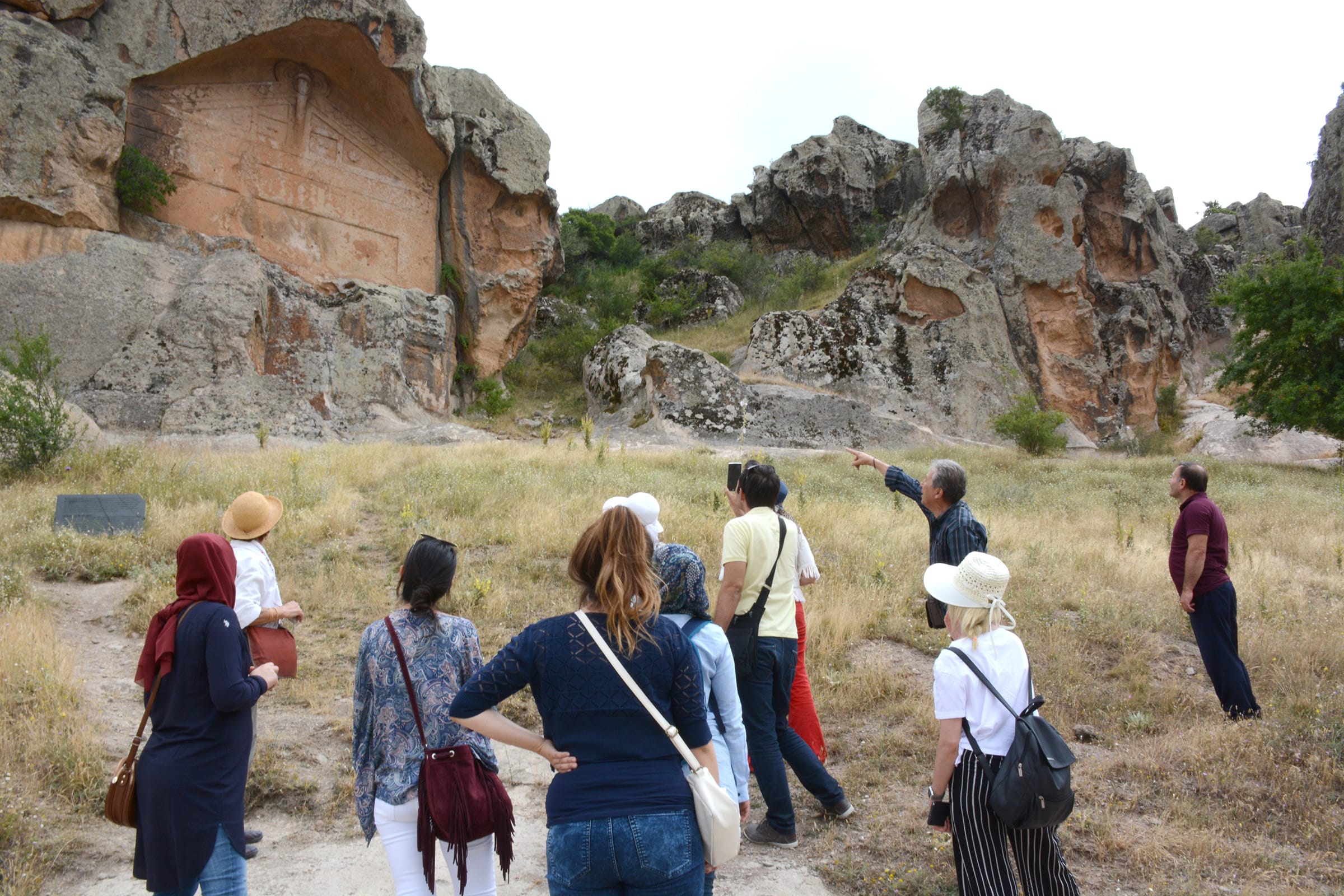 Participants in the Gordion Archaeological Project's Cultural Heritage Education Program visit the site of Midas City.