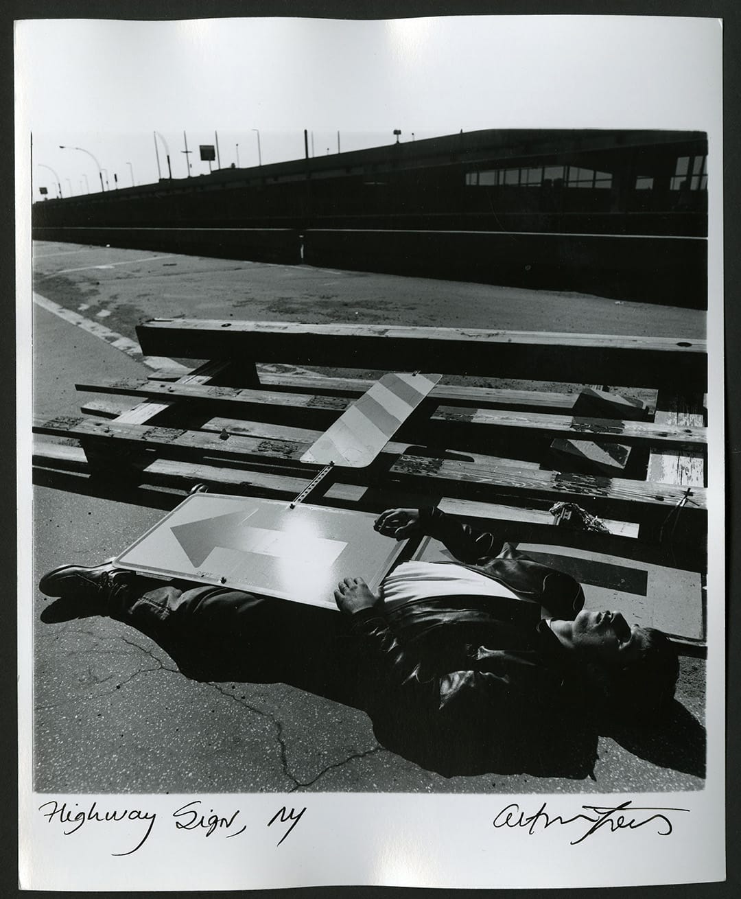 photograph titled Tress-Highway sign