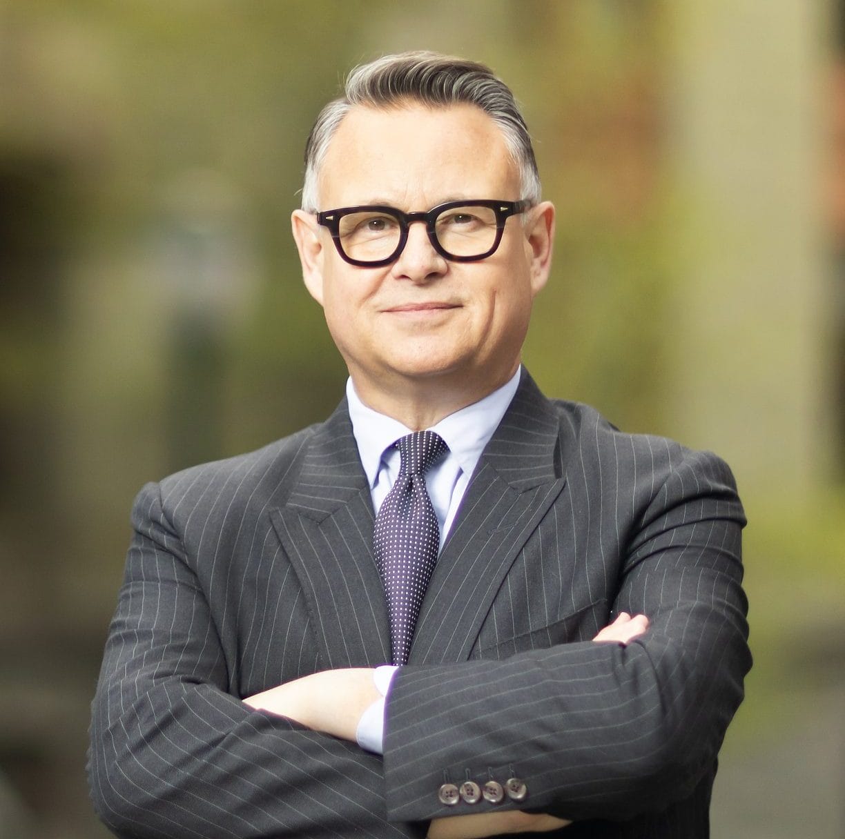 Portrait of SAS Dean Mark Trodden at Claudia Cohen Hall.