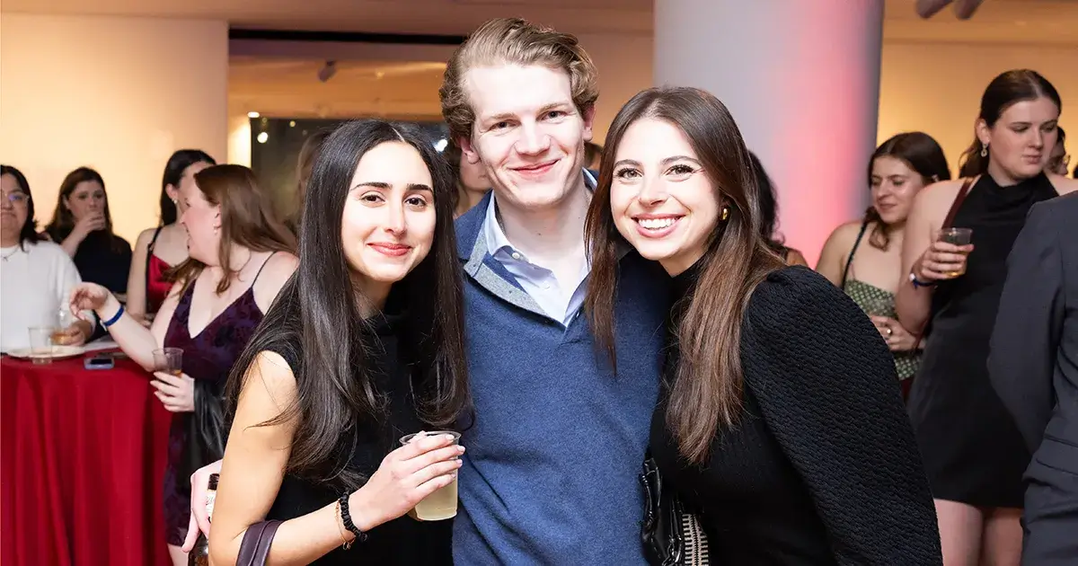 Students celebrate together at First Toast at Penn, a senior class giving event